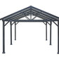 GazeboMate 3.66m x 6.1m Galvanized Steel Hardtop Gazebo with Sleek Aluminum Legs | Black Powdercoated