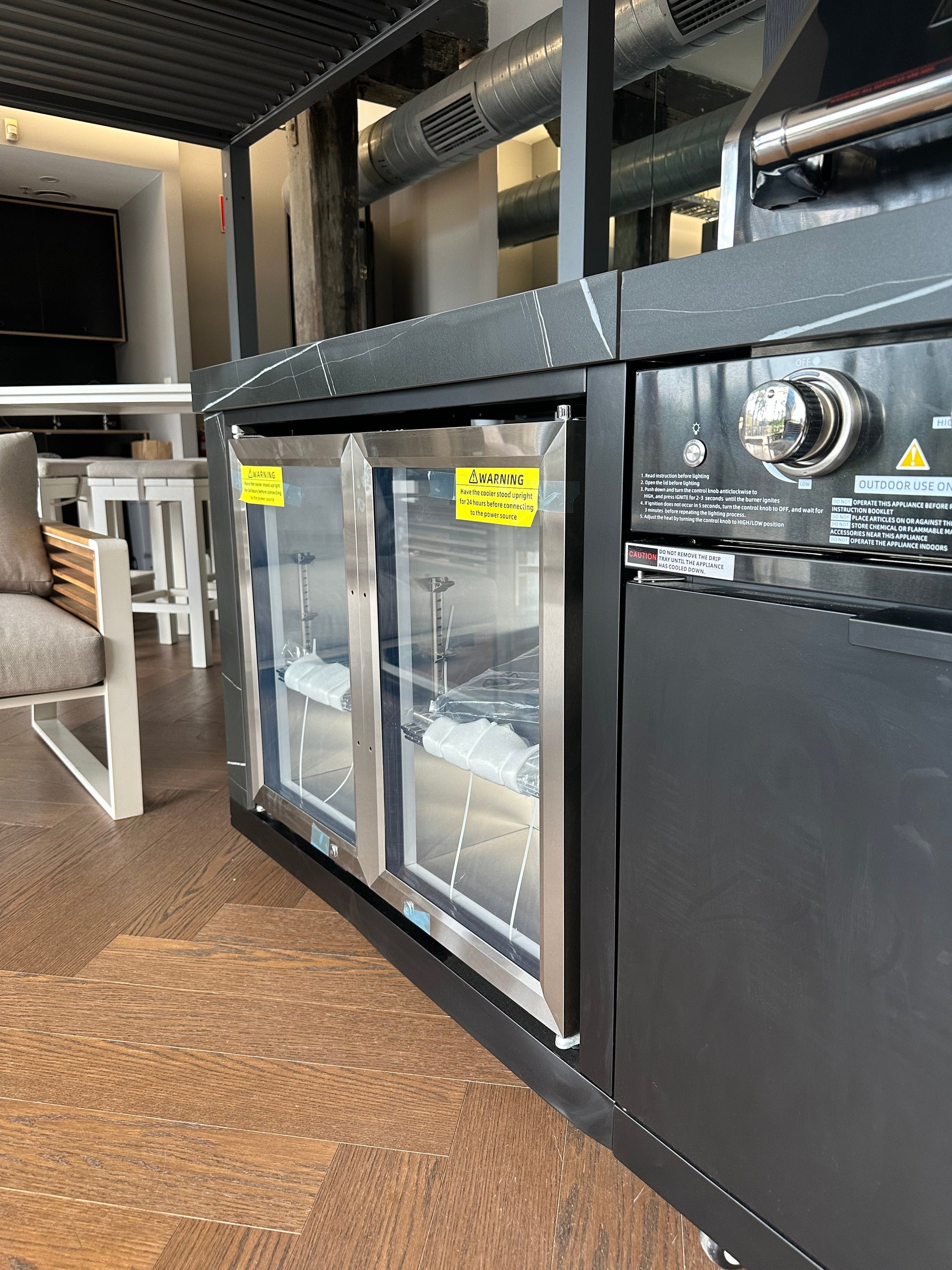 Rockpool Black 4B + Wok: Designer Outdoor BBQ Kitchen Package Inc Fridge, Sink, Rear Infrared