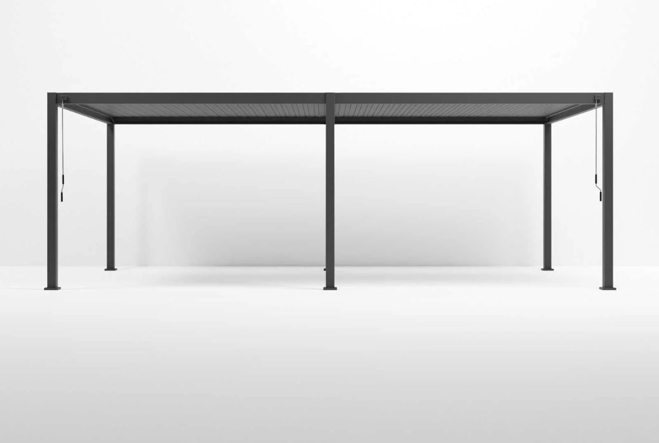 GazeboMate 4M x 6M Semi Permanent Louvered Gazebo Monument Aluminium Heavy Duty Wind Resistant