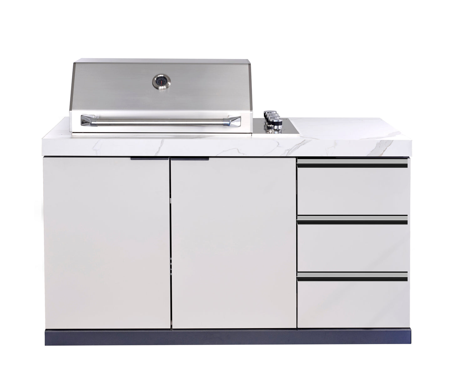 Rockpool 4B Drop In BBQ Kitchen Inc sintered stoneBenchtops, Aluminium Cabinets, Weather Resistant, Fridge & Sink