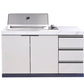 White Stone 4B Drop In BBQ Kitchen Package with Stone Benchtops, Hampton Waterfall Design