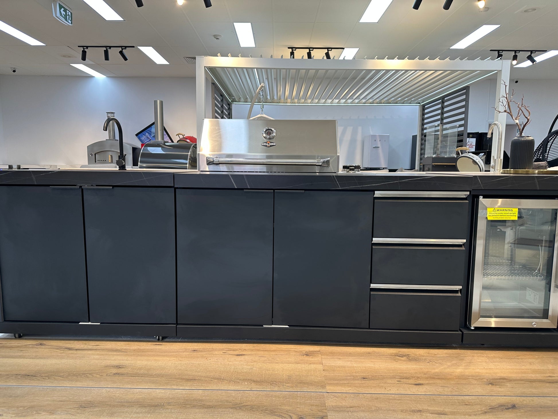 Rockpool 4B Drop In BBQ Kitchen Inc sintered stoneBenchtops, Aluminium Cabinets, Weather Resistant, Fridge & Sink
