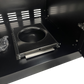 Grill King Signature Series Outdoor BBQ Kitchen Package – Rockpool Black Stone Bench-Top, Black Aluminium Cabinets | 4-Burner Built-In BBQ + Rotisserie + 150L Outdoor Fridge