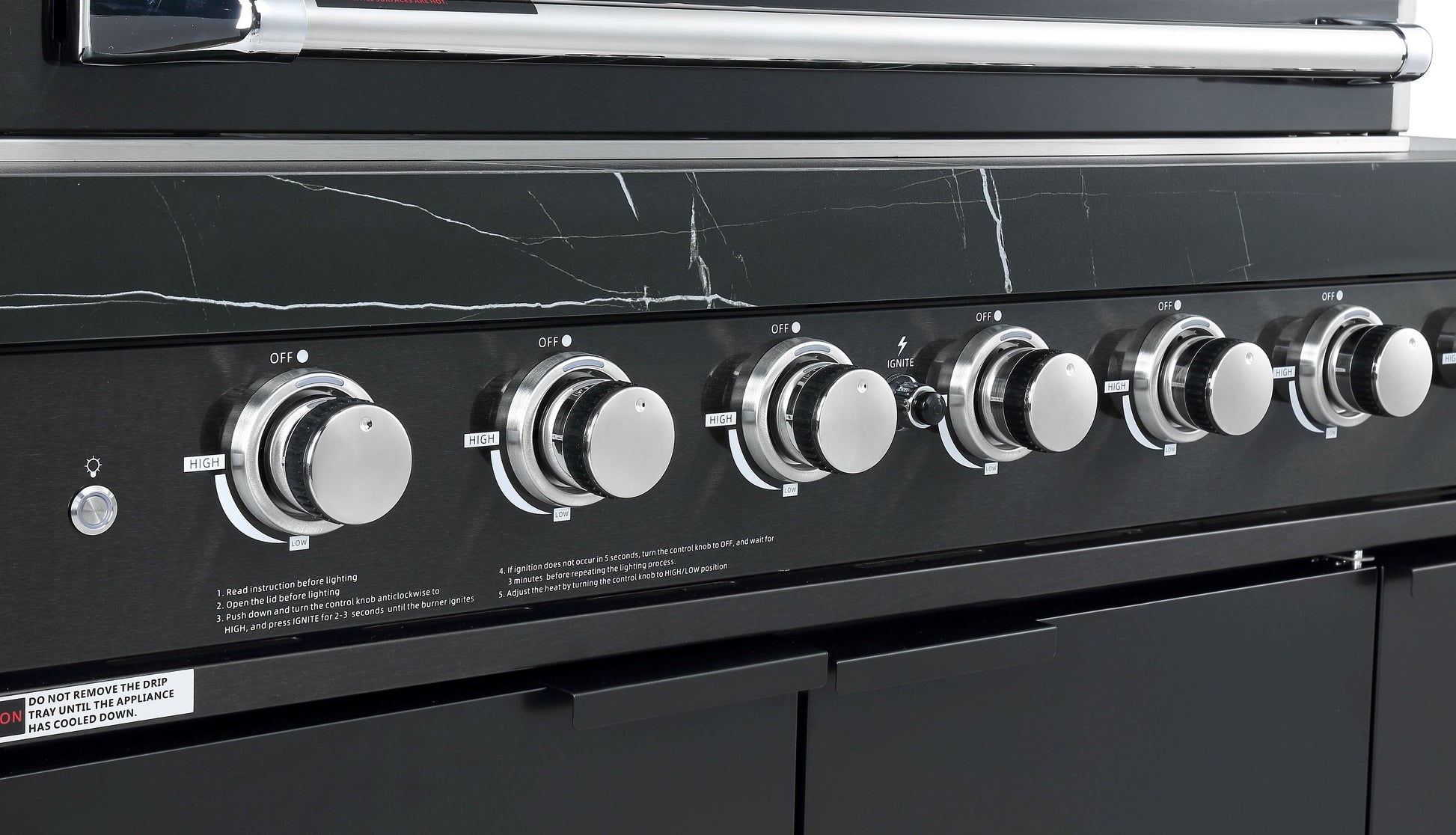 Rockpool Black 4B + Wok: Designer Outdoor BBQ Kitchen Package Inc Fridge, Sink, Rear Infrared