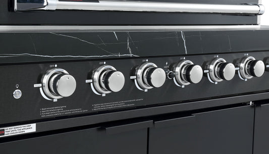 Rockpool Black 4B + Wok: Designer Outdoor BBQ Kitchen Package Inc Fridge, Sink, Rear Infrared