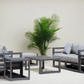 7 Piece Charcoal Aluminium Hampton Style Outdoor Furniture Lounge Set Weather Resistant 3 Seater, 1+1 + Coffee Table & 2x Side tables
