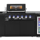 Rockpool Black 4B + Wok: Designer Outdoor BBQ Kitchen Package Inc Fridge, Sink, Rear Infrared