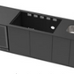 Grill King Signature Series 6 Burner Outdoor BBQ Kitchen Package – Black Stone Benchtop, Black Aluminium Cabinets, Built-In BBQ + Rotisserie