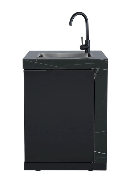 test rey 1 Single Sink Module Suits Rockpool Black BBQ Kitchen Package Inc Stone Finishes, Aluminum Powder coated Cabinets, Tap, Waste, Hose, Castor Wheels