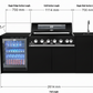 Grill King Signature Series 6 Burner Outdoor BBQ Kitchen Package – Black Stone Benchtop, Black Aluminium Cabinets, Built-In BBQ + Rotisserie