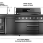 Macelleria Professional 6 Burner Outdoor Kitchen BBQ | Black High Grade #304 Stainless Steel