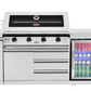 304 Stainless Steel BBQ Kitchen Suits Beef Eater 5 Burner 1200, Fridge And Sink Outdoor BBQ Kitchen Package