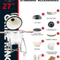 Grill King 27” White Kamado Ceramic Charcoal Grill With Trolley & Side Tables