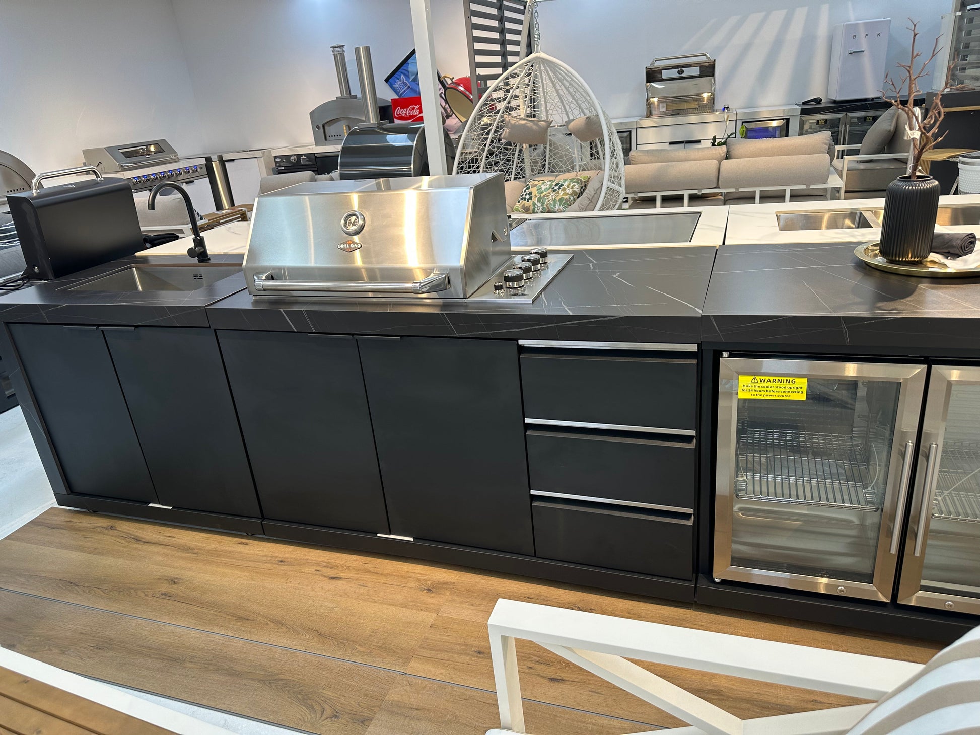 Rockpool 4B Drop In BBQ Kitchen Inc sintered stoneBenchtops, Aluminium Cabinets, Weather Resistant, Fridge & Sink