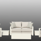 Hampton Style 4-Piece Outdoor Lounge Set – White Aluminium Frame + Weather-Resistant Cushions