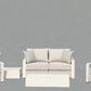 White Hampton Style Lounge Set Inc 2+1+1, Coffee Table Aluminium Frame and Weather Resistant Fabric