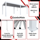 GazeboMate 4M x 6M Semi Permanent Louvered Gazebo Monument Aluminium Heavy Duty Wind Resistant