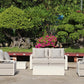 White Hampton Style Lounge Set Inc 2+1+1, Coffee Table Aluminium Frame and Weather Resistant Fabric