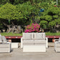 White Hampton Style Lounge Set Inc 2+1+1, Coffee Table Aluminium Frame and Weather Resistant Fabric