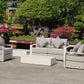 White Hampton Style Lounge Set Inc 2+1+1, Coffee Table Aluminium Frame and Weather Resistant Fabric