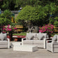 White Hampton Style Lounge Set Inc 2+1+1, Coffee Table Aluminium Frame and Weather Resistant Fabric