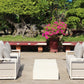 White Hampton Style Lounge Set Inc 2+1+1, Coffee Table Aluminium Frame and Weather Resistant Fabric