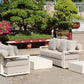 White Hampton Style Lounge Set Inc 2+1+1, Coffee Table Aluminium Frame and Weather Resistant Fabric