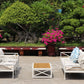 5-Piece Modern Outdoor Lounge Furniture Set Inc 3-Seater Day Bed, Coffee Table, Side Table & 3+1+1