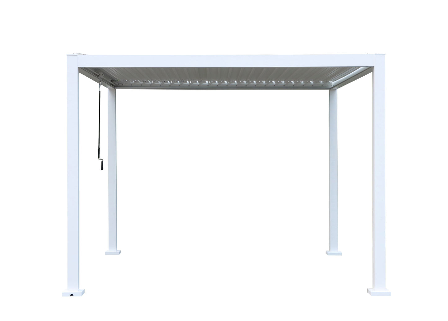 GazeboMate 3x4M Semi Permanent Louvered Gazebo Aluminium Pergola White Heavy Duty Wind Resistant