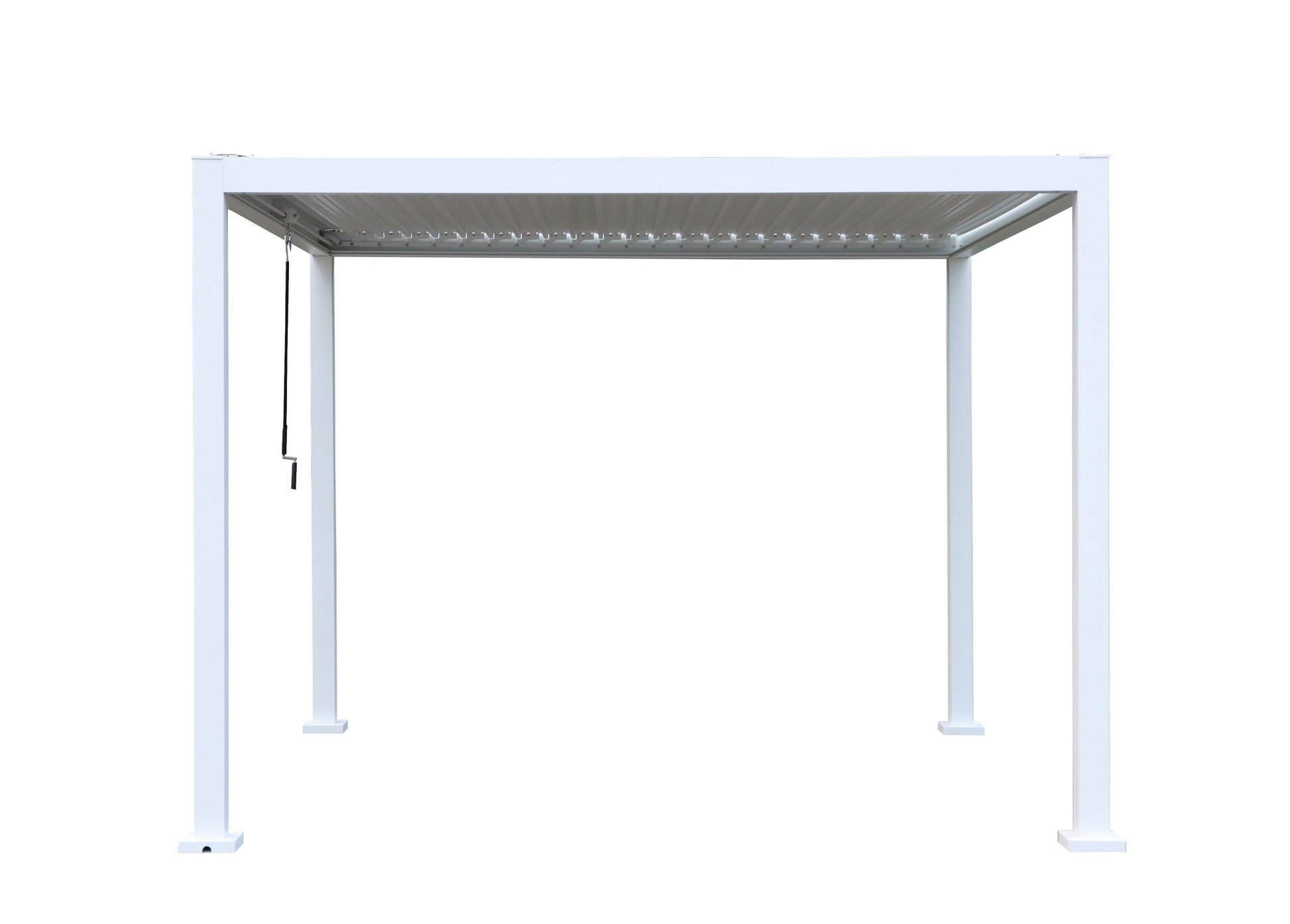 GazeboMate 3x4M Semi Permanent Louvered Gazebo Aluminium Pergola White Heavy Duty Wind Resistant