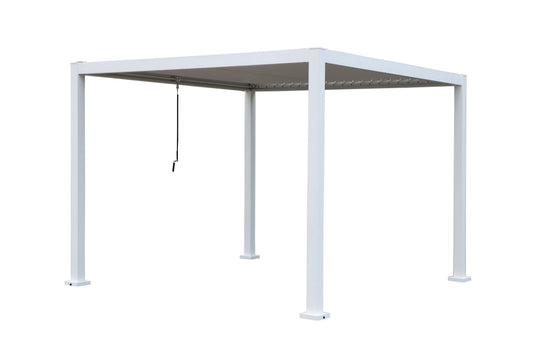 GazeboMate 3x4M Semi Permanent Louvered Gazebo Aluminium Pergola White Heavy Duty Wind Resistant