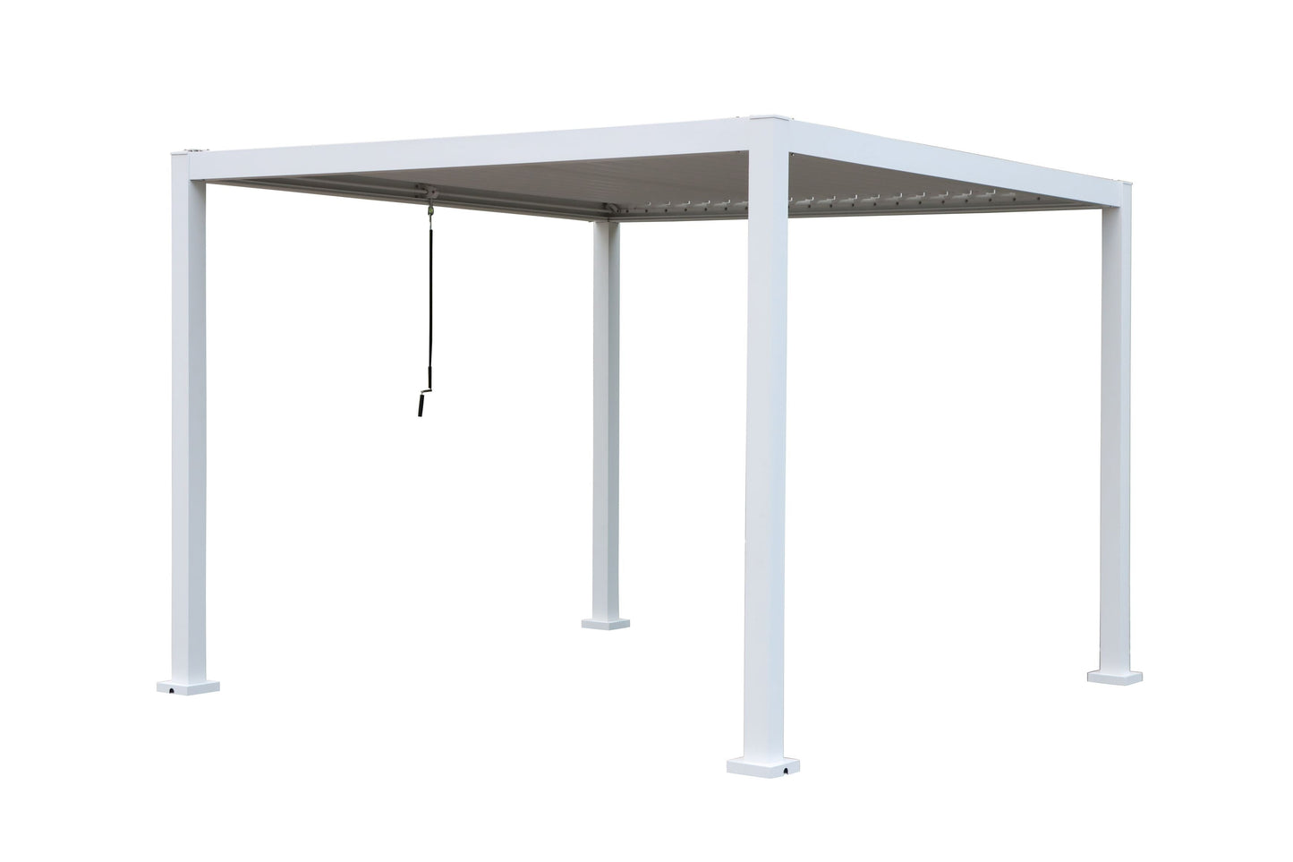 GazeboMate 3x4M Semi Permanent Louvered Gazebo Aluminium Pergola White Heavy Duty Wind Resistant