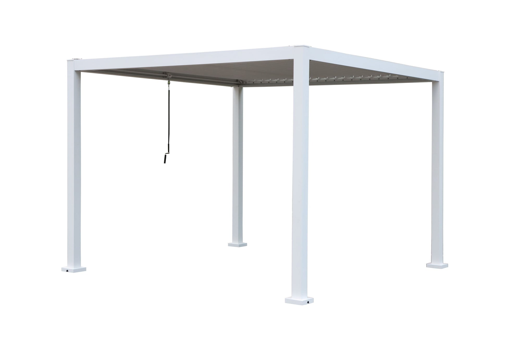 GazeboMate 3x4M Semi Permanent Louvered Gazebo Aluminium Pergola White Heavy Duty Wind Resistant
