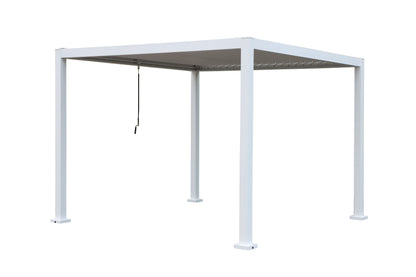 test rey 1 GazeboMate 3x3M Semi Permanent Louvered Gazebo White Aluminium Heavy Duty Wind Resistant