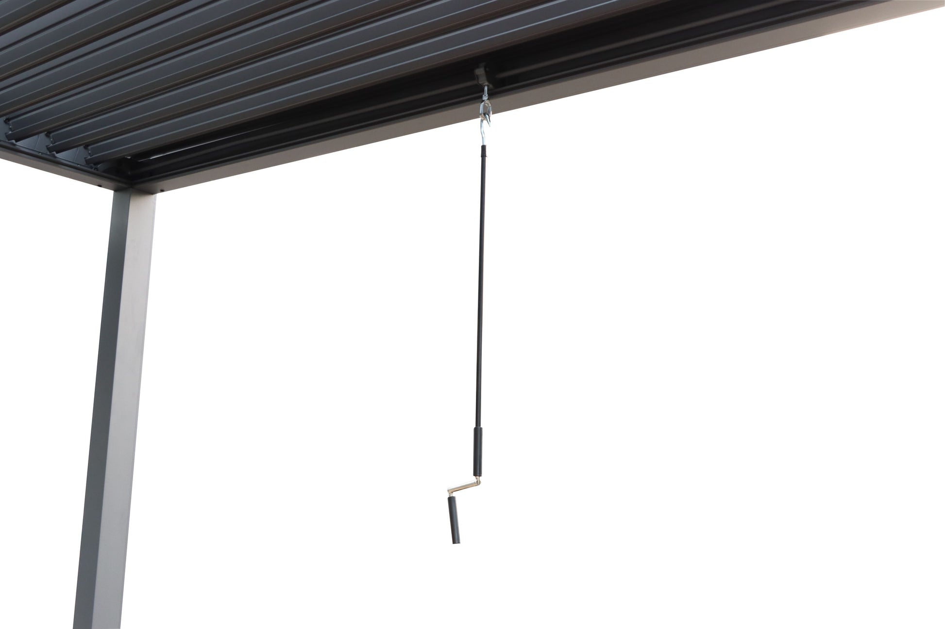 GazeboMate 4x4M Semi Permanent Louvered Gazebo Aluminium Pergola Heavy Duty Wind Resistant
