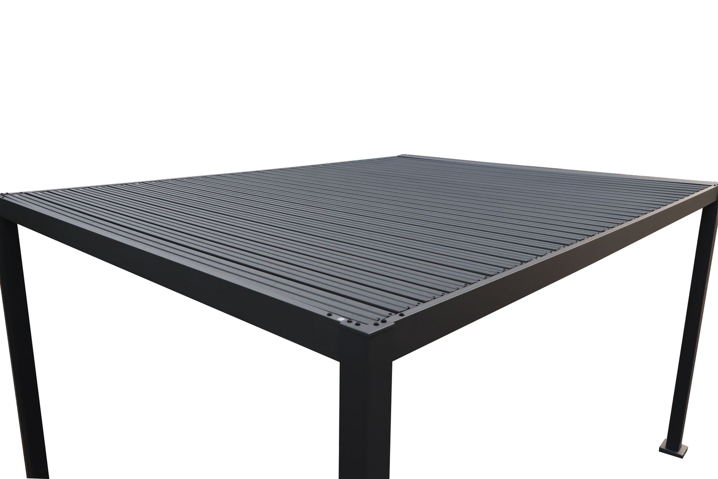 GazeboMate 4x4M Semi Permanent Louvered Gazebo Aluminium Pergola Heavy Duty Wind Resistant