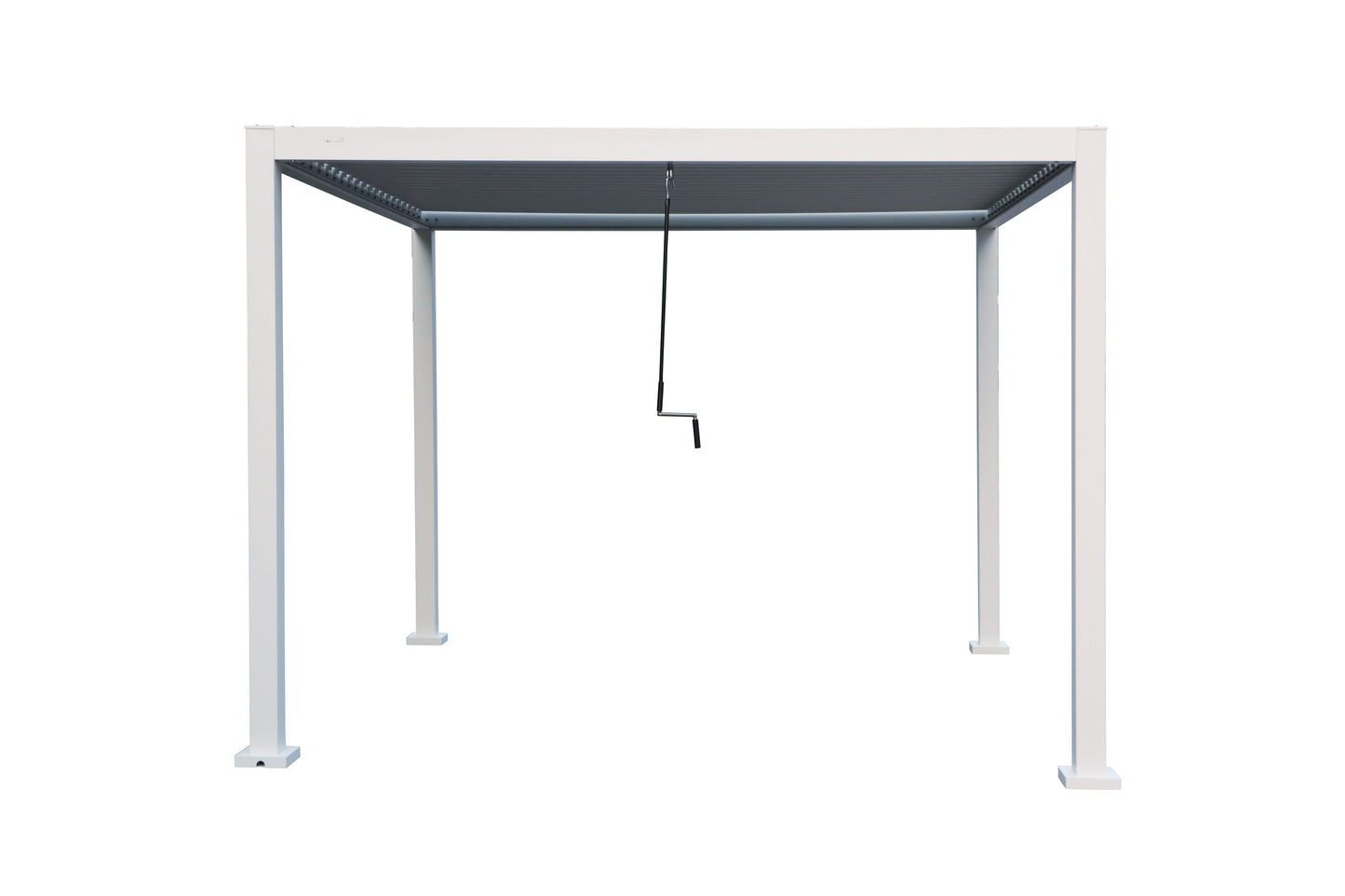 GazeboMate 3x4M Semi Permanent Louvered Gazebo Aluminium Pergola White Heavy Duty Wind Resistant