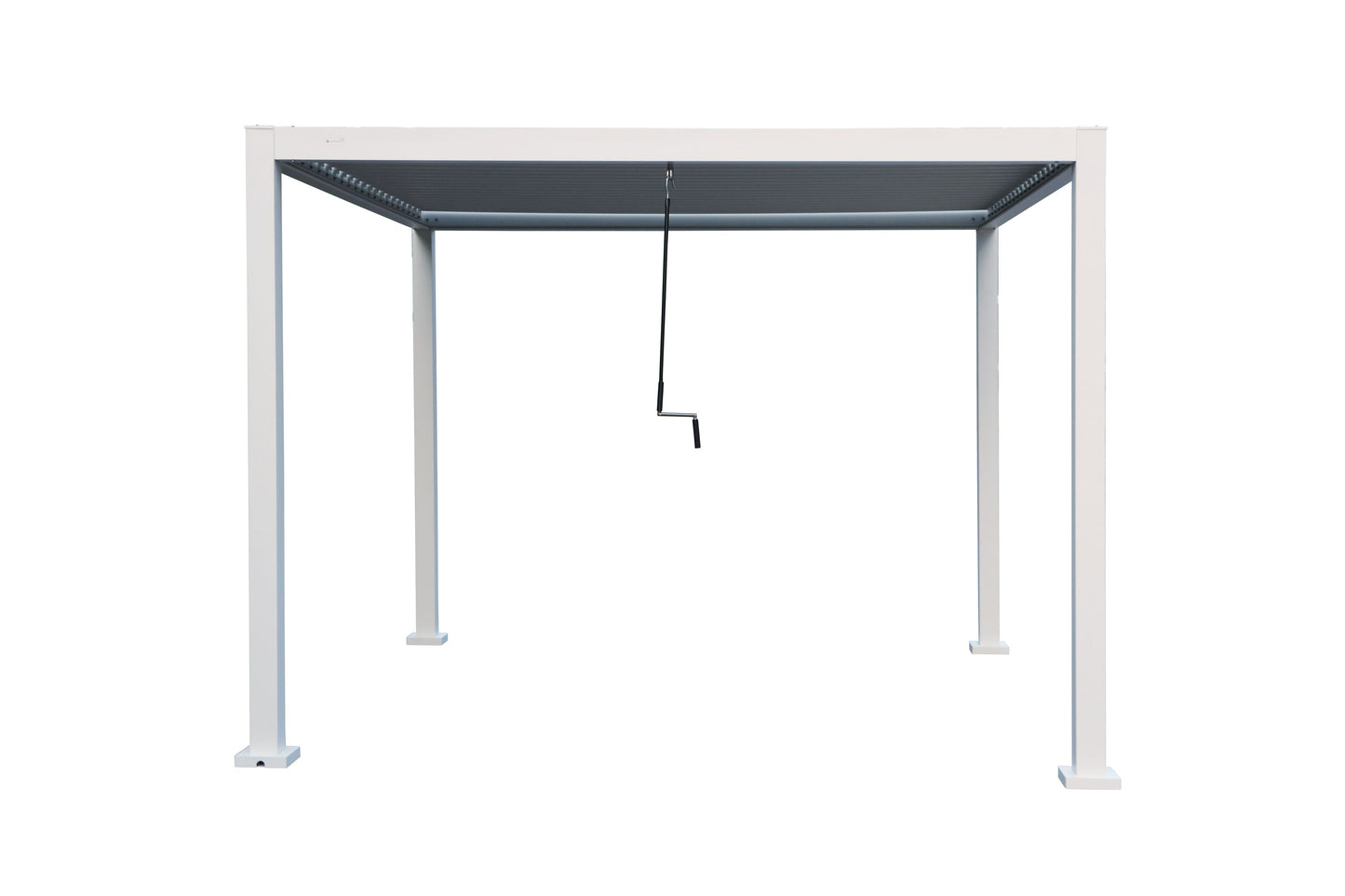 GazeboMate 4x4M Semi Permanent Louvered Gazebo Aluminium Pergola Heavy Duty Wind Resistant