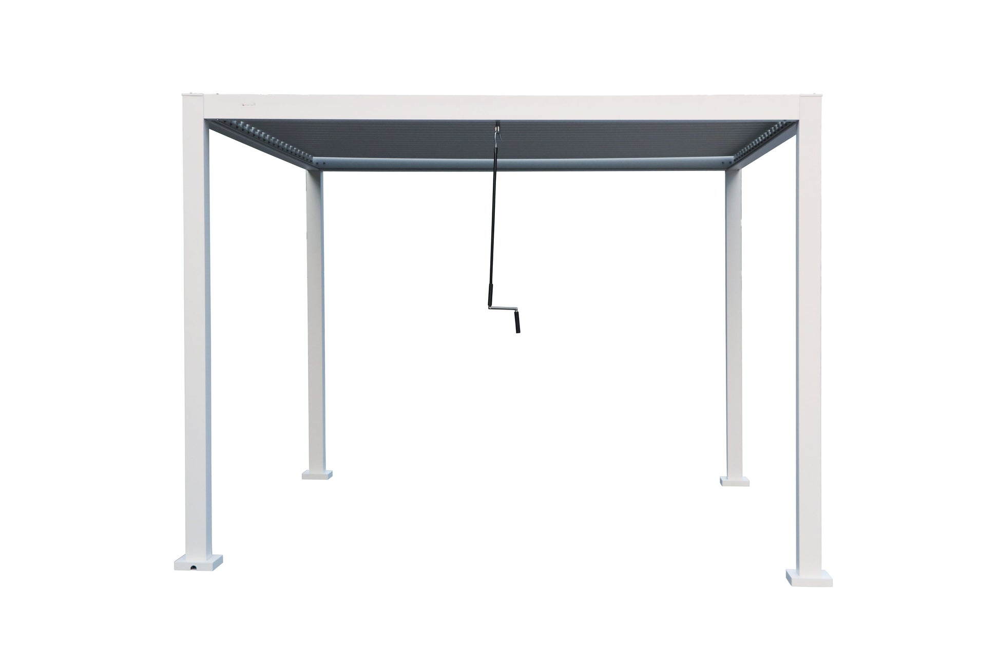 GazeboMate 4x4M Semi Permanent Louvered Gazebo Aluminium Pergola Heavy Duty Wind Resistant