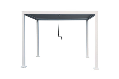 test rey 1 GazeboMate 4x4M Semi Permanent Louvered Gazebo Aluminium Pergola Heavy Duty Wind Resistant