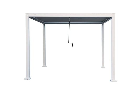 GazeboMate 4x4M Semi Permanent Louvered Gazebo Aluminium Pergola Heavy Duty Wind Resistant