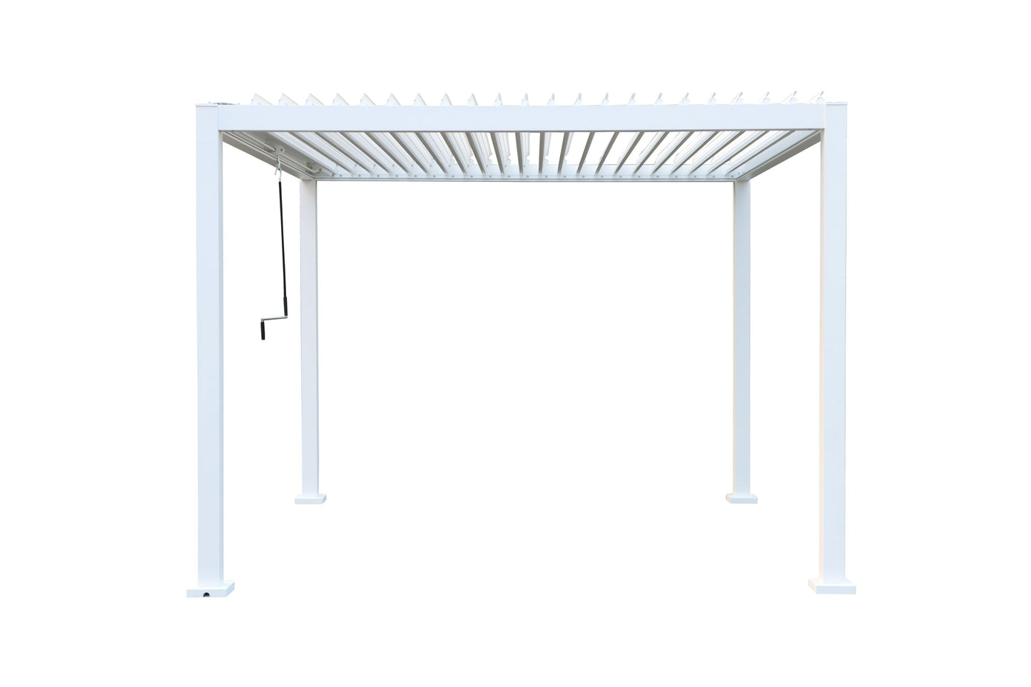 GazeboMate 3x4M Semi Permanent Louvered Gazebo Aluminium Pergola White Heavy Duty Wind Resistant