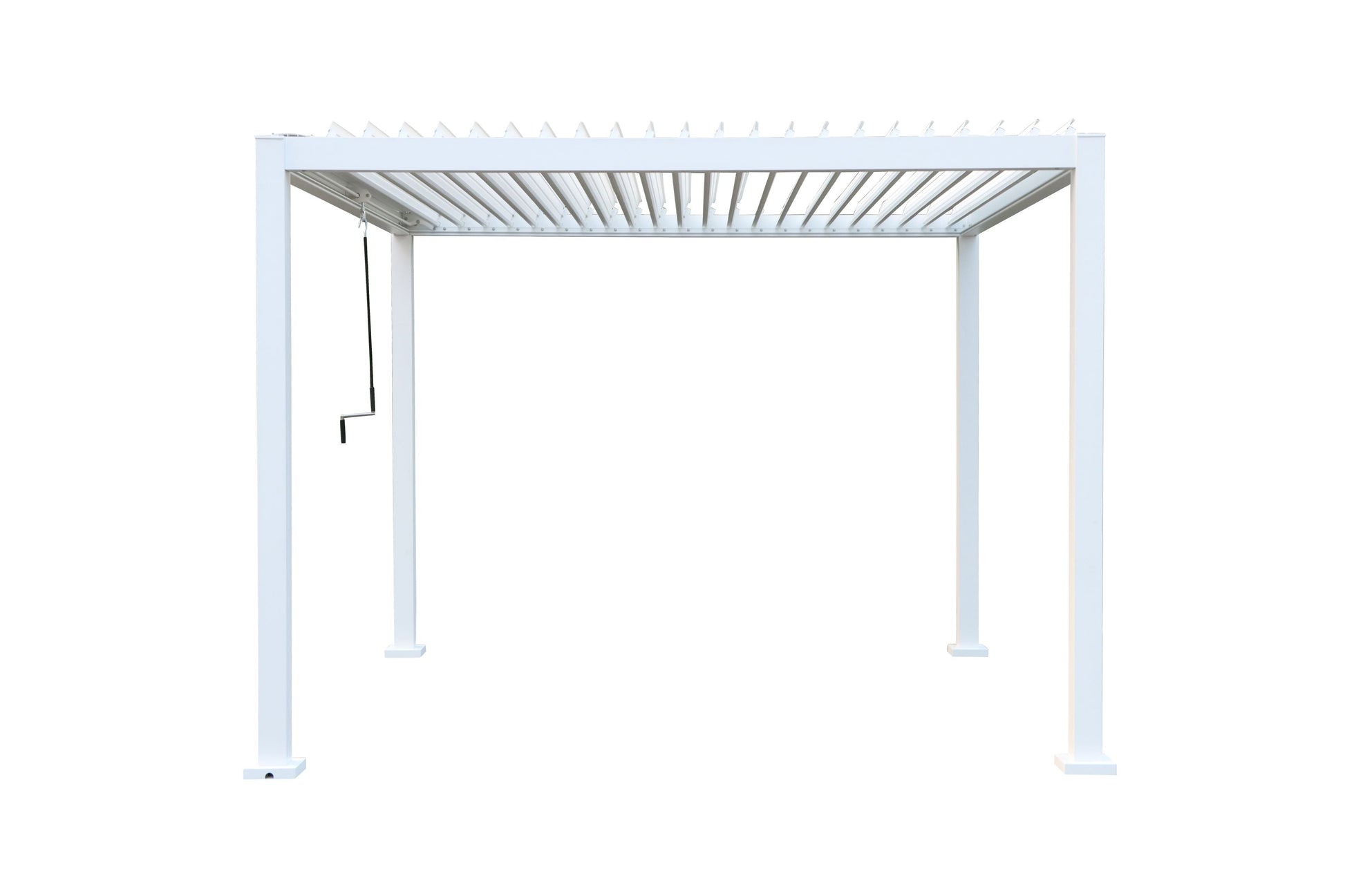GazeboMate 3x4M Semi Permanent Louvered Gazebo Aluminium Pergola White Heavy Duty Wind Resistant