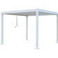 GazeboMate 3x4M Semi Permanent Louvered Gazebo Aluminium Pergola White Heavy Duty Wind Resistant