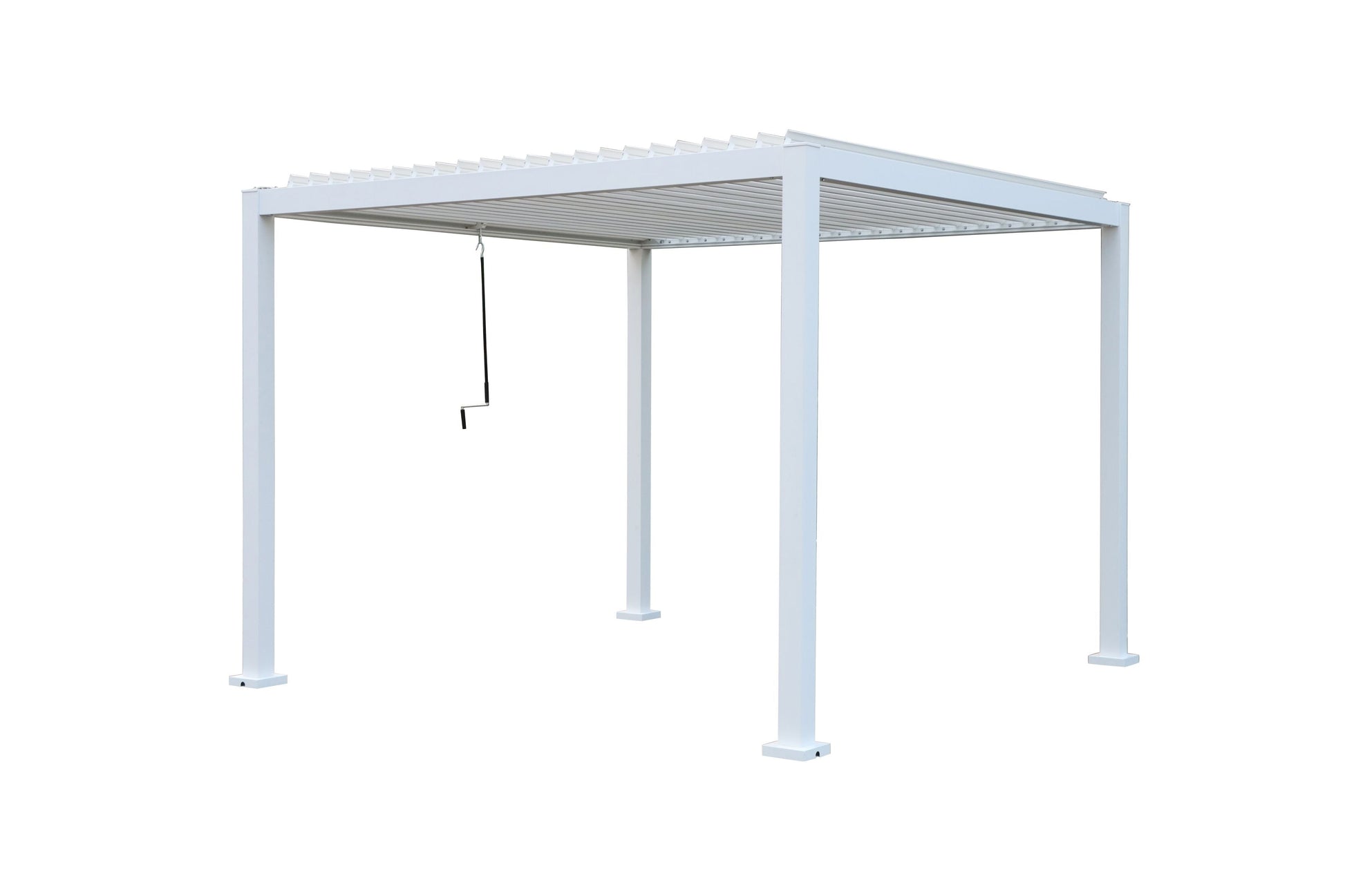 GazeboMate 3x4M Semi Permanent Louvered Gazebo Aluminium Pergola White Heavy Duty Wind Resistant