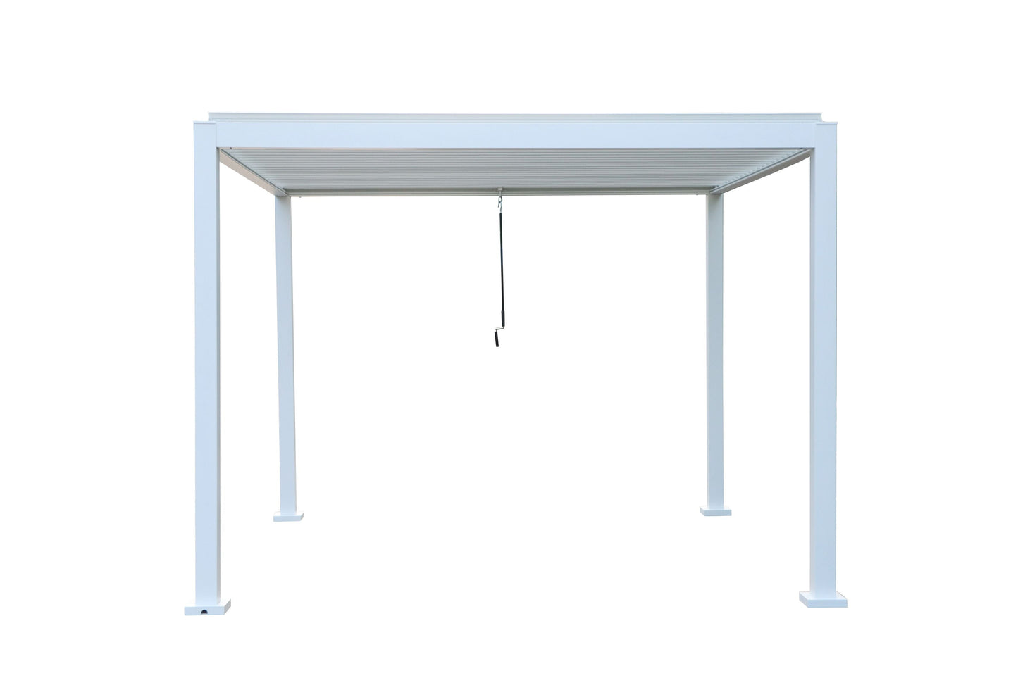GazeboMate 3x3M Semi Permanent Louvered Gazebo White Aluminium Heavy Duty Wind Resistant