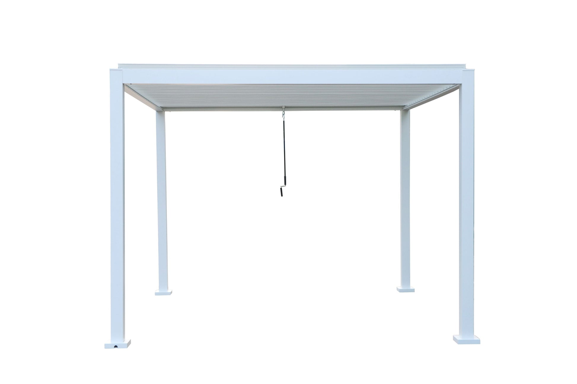 GazeboMate 3x3M Semi Permanent Louvered Gazebo White Aluminium Heavy Duty Wind Resistant
