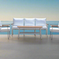 Modern 4-Piece White Aluminium Wheather Resistant Outdoor Lounge Set inc coffee table & pillows
