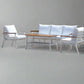 Modern 4-Piece White Aluminium Wheather Resistant Outdoor Lounge Set inc coffee table & pillows
