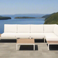 Modular Sofa Outdoor Furniture Set White Aluminium White Cusions Modular 4 Piece inc Coffe Table
